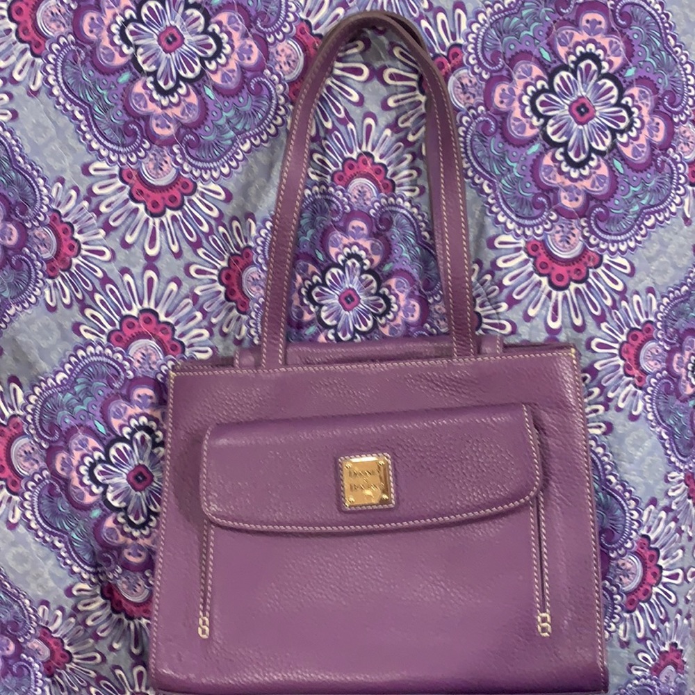 Purple pebble leather Dooney & Bourke shoulder bag